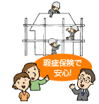 イラスト:リフォーム工事は瑕疵保険で安心!